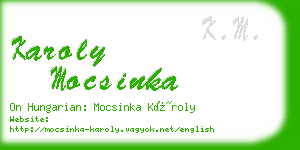 karoly mocsinka business card